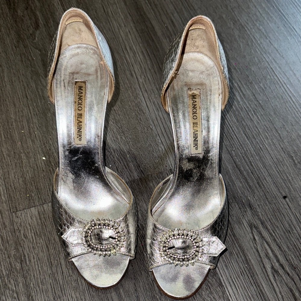 Manolo Blahnik Silver Heels